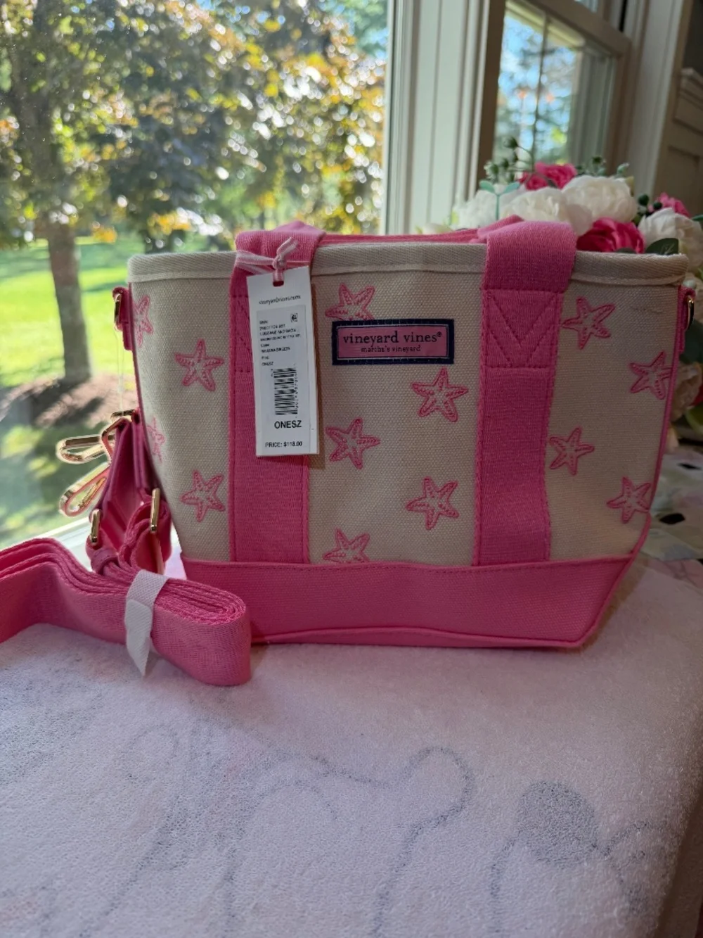 NWT Vineyard Vines Mini Embroidered Heritage Tote in Bahama Breeze
